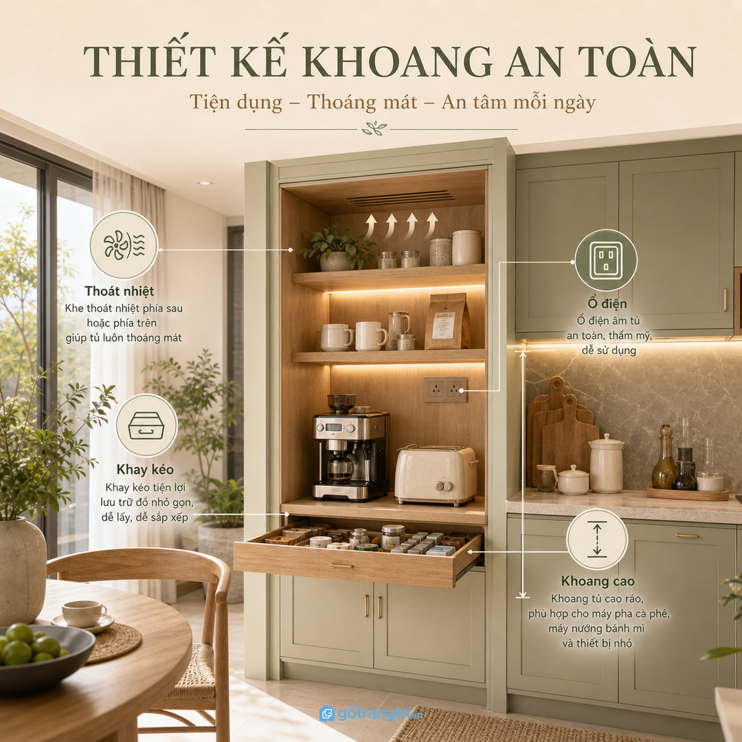 Khoang đồ ăn sáng cần thở, không phải một hộc tủ kín