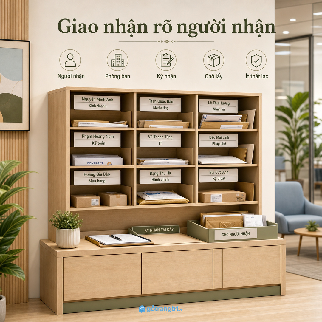 Giao nhận rõ người nhận giúp văn phòng bớt thất lạc bưu phẩm
