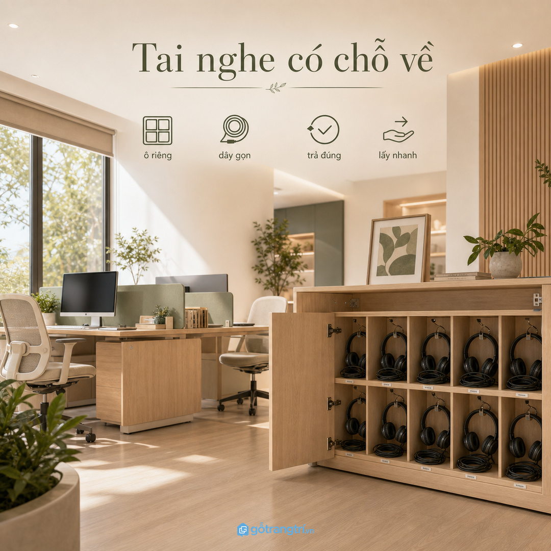 Dây gọn giúp khu nghe gọi không bị rối trên mặt bàn