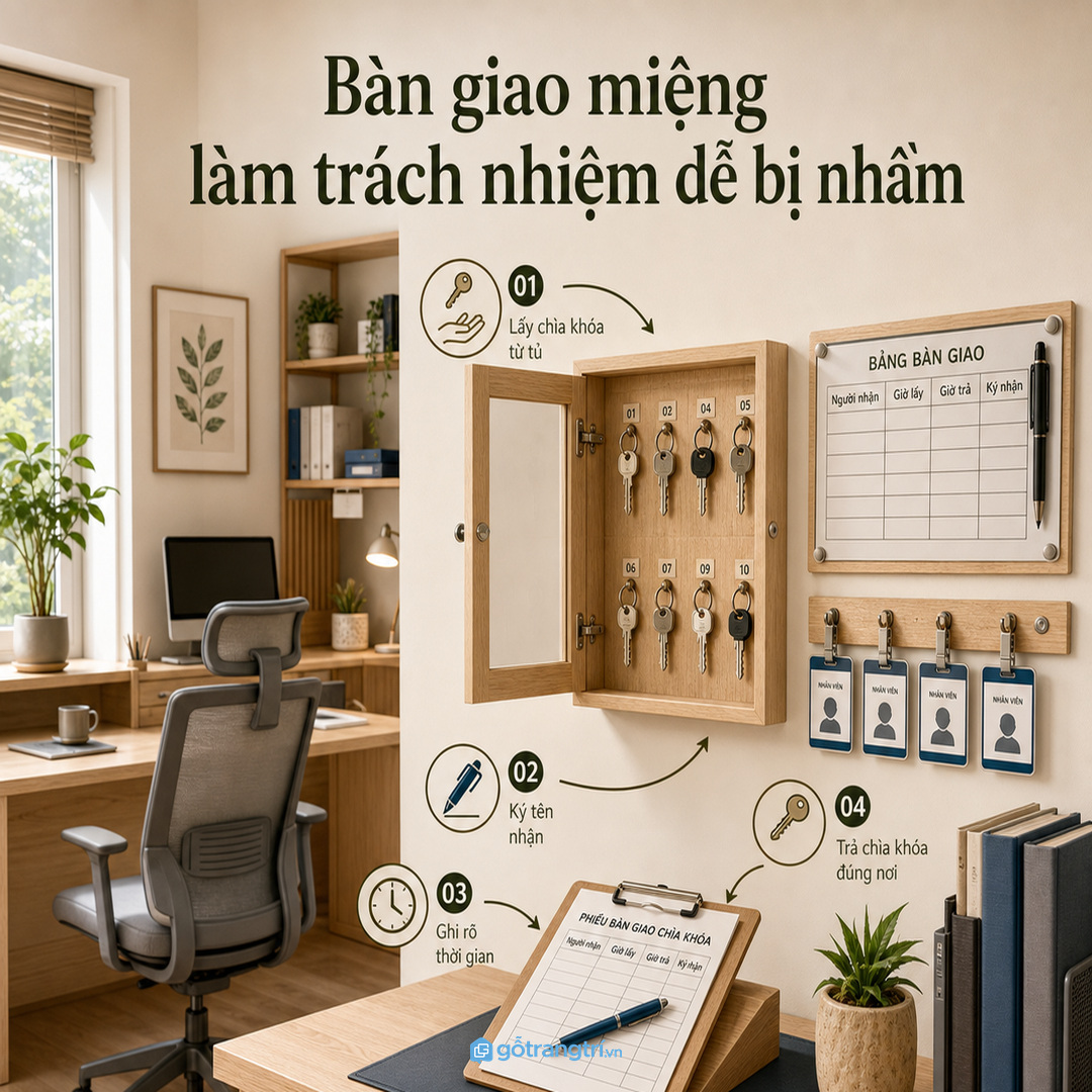 Sổ bàn giao giúp trách nhiệm rõ hơn khi lấy và trả chìa