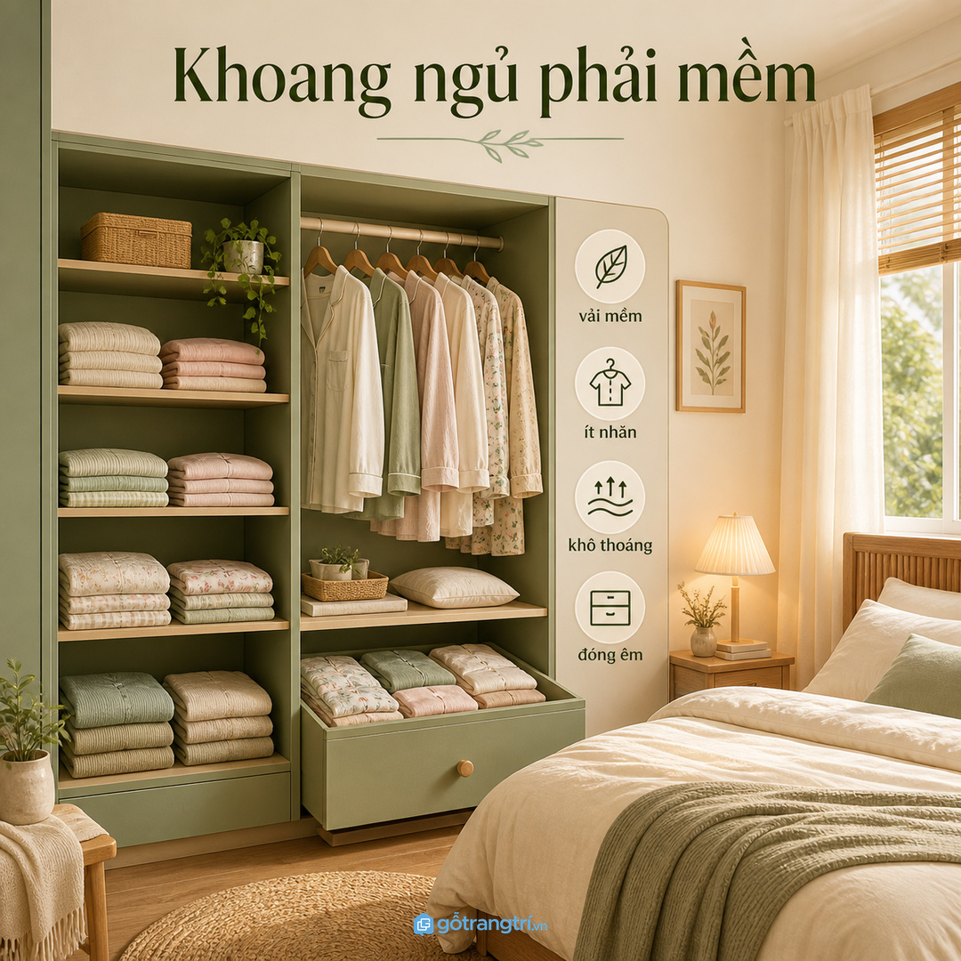 Đồ sạch đồ mặc lại và đồ chờ giặt cần tách rõ để phòng ngủ ít ám mùi