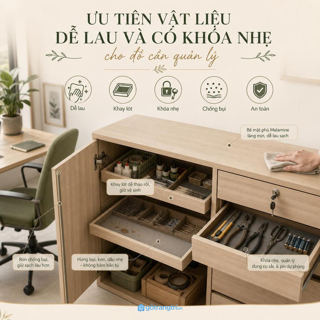 Tách dụng cụ khỏi hồ sơ giúp văn phòng sạch và an toàn hơn