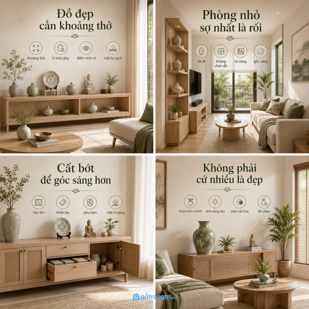Phòng nhỏ sợ nhất là trưng nhiều món nhưng thiếu điểm chính