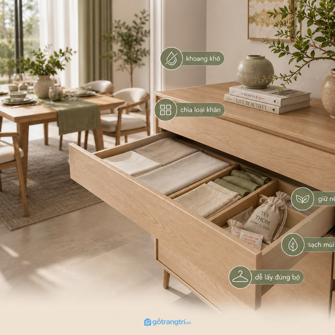 Khăn bàn runner vòng khăn và nến cần tách khỏi đồ bếp ẩm mùi