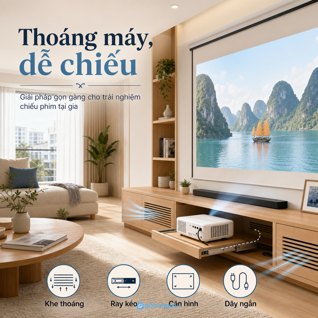 Máy chiếu mini cần thoáng nhiệt và dễ căn hình