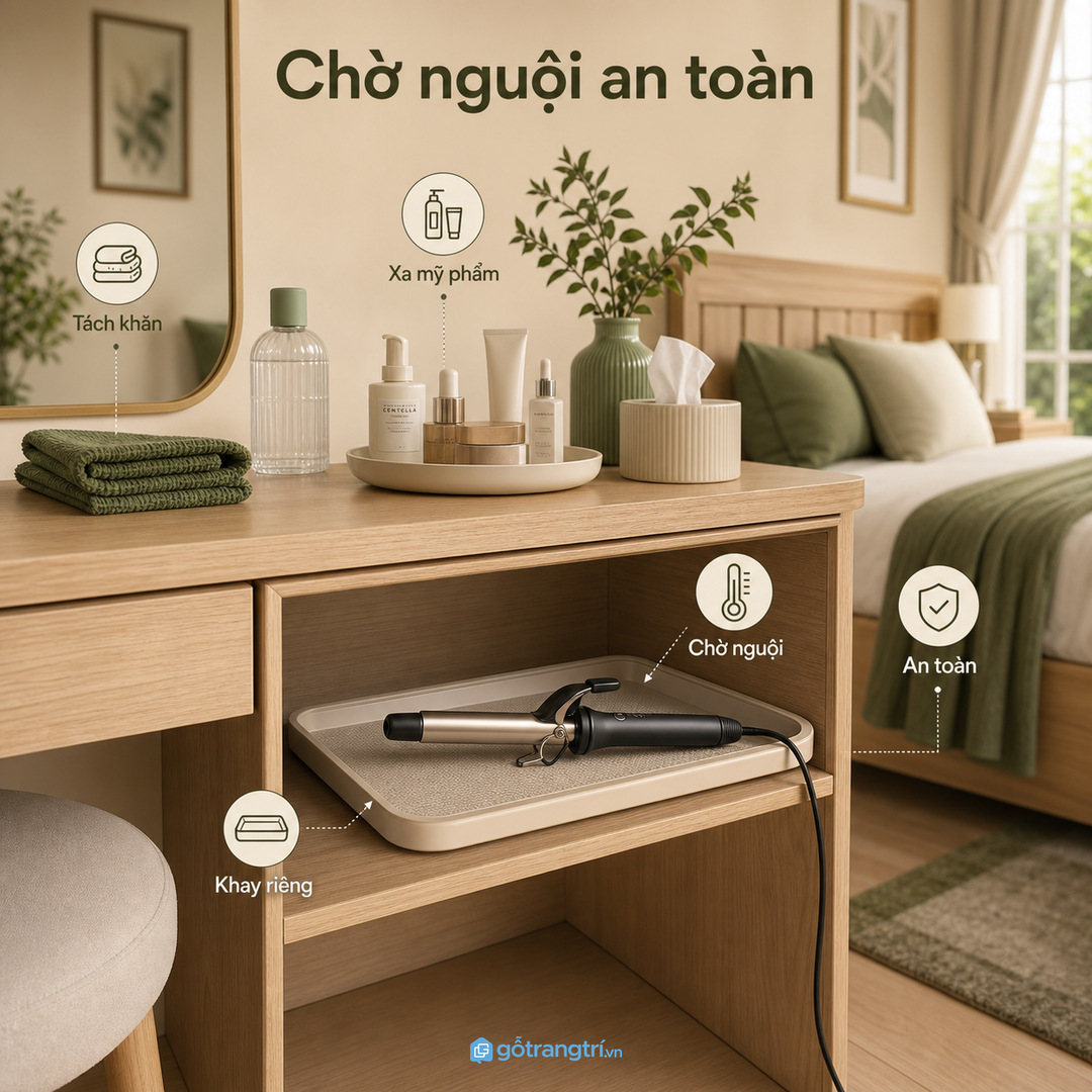 Máy còn nóng không nên cất lẫn mỹ phẩm hoặc đồ vải