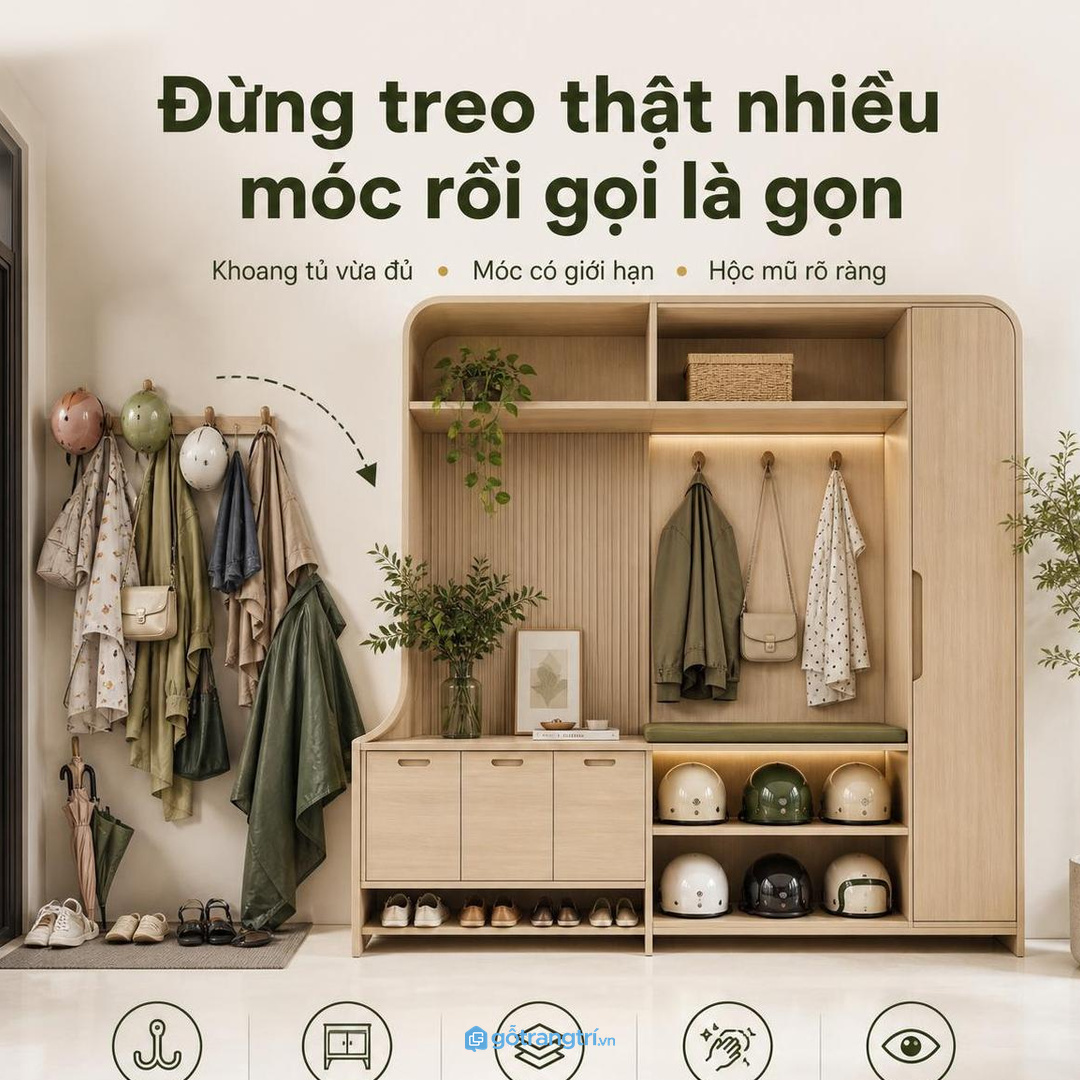 Mũ đi đường cần tách khỏi đồ sạch và đồ ẩm