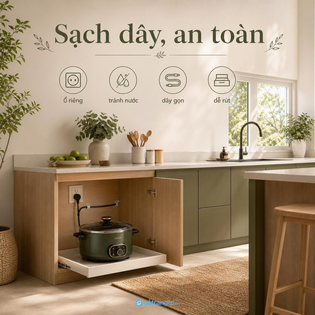 Ổ cắm và dây điện nên được tính từ đầu để dùng an toàn