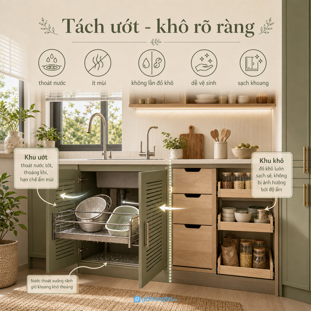 Đồ ướt cần tách khỏi đồ khô và thực phẩm