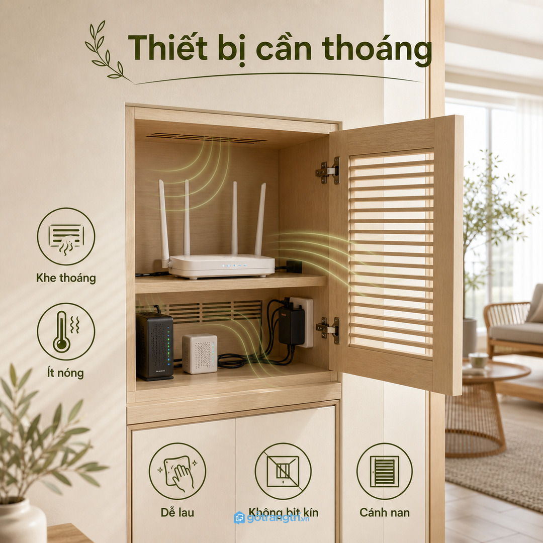 Thiết bị internet cần thoáng và dễ mở thay vì nhét sâu trong tủ kín