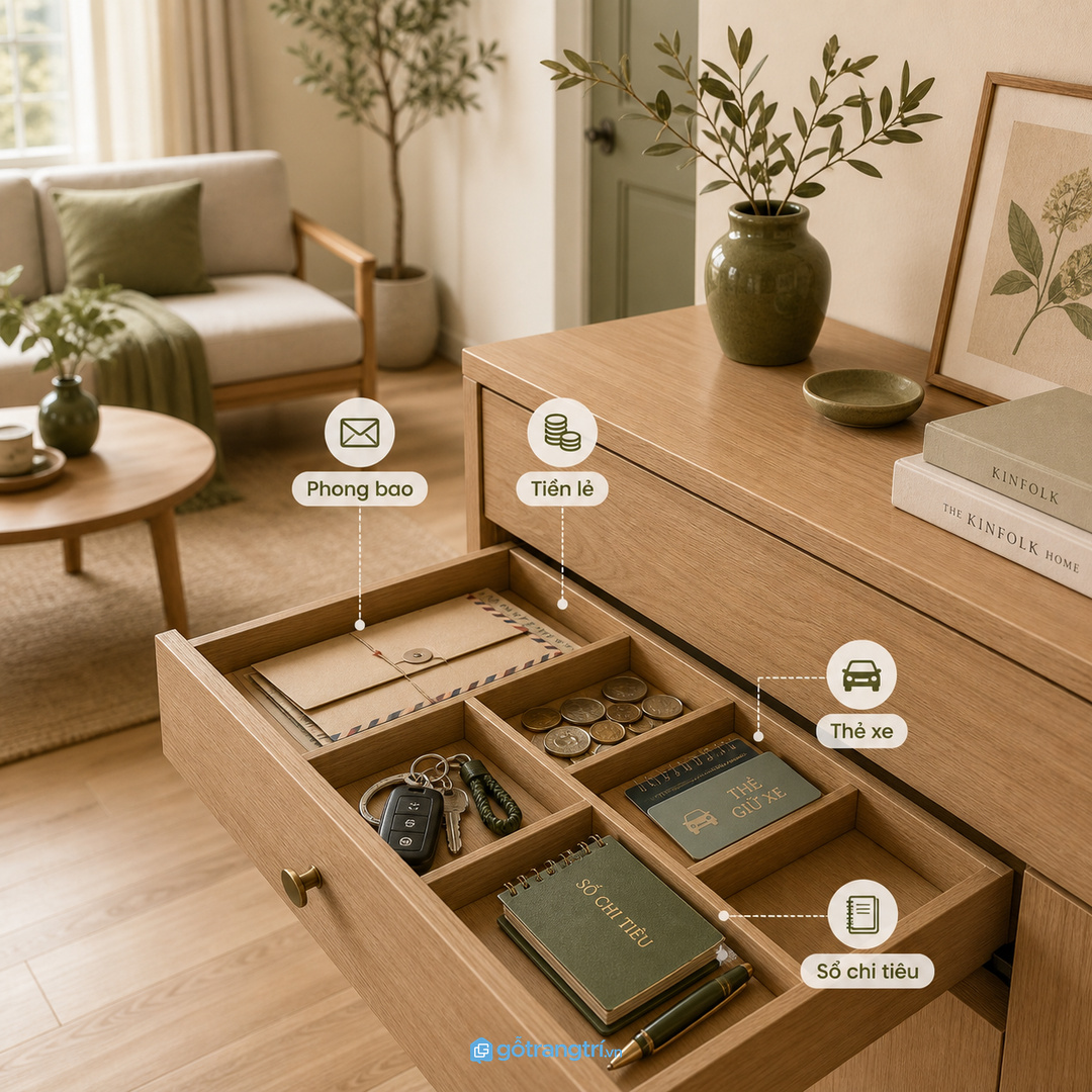 Đồ nhỏ liên quan đến tiền bạc rất dễ thất lạc nếu không có khoang riêng