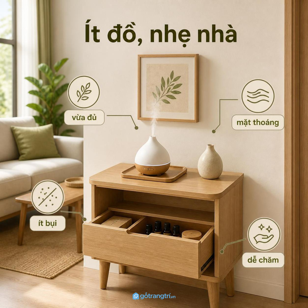 Đừng biến góc tinh dầu thành nơi bày quá nhiều vật phẩm