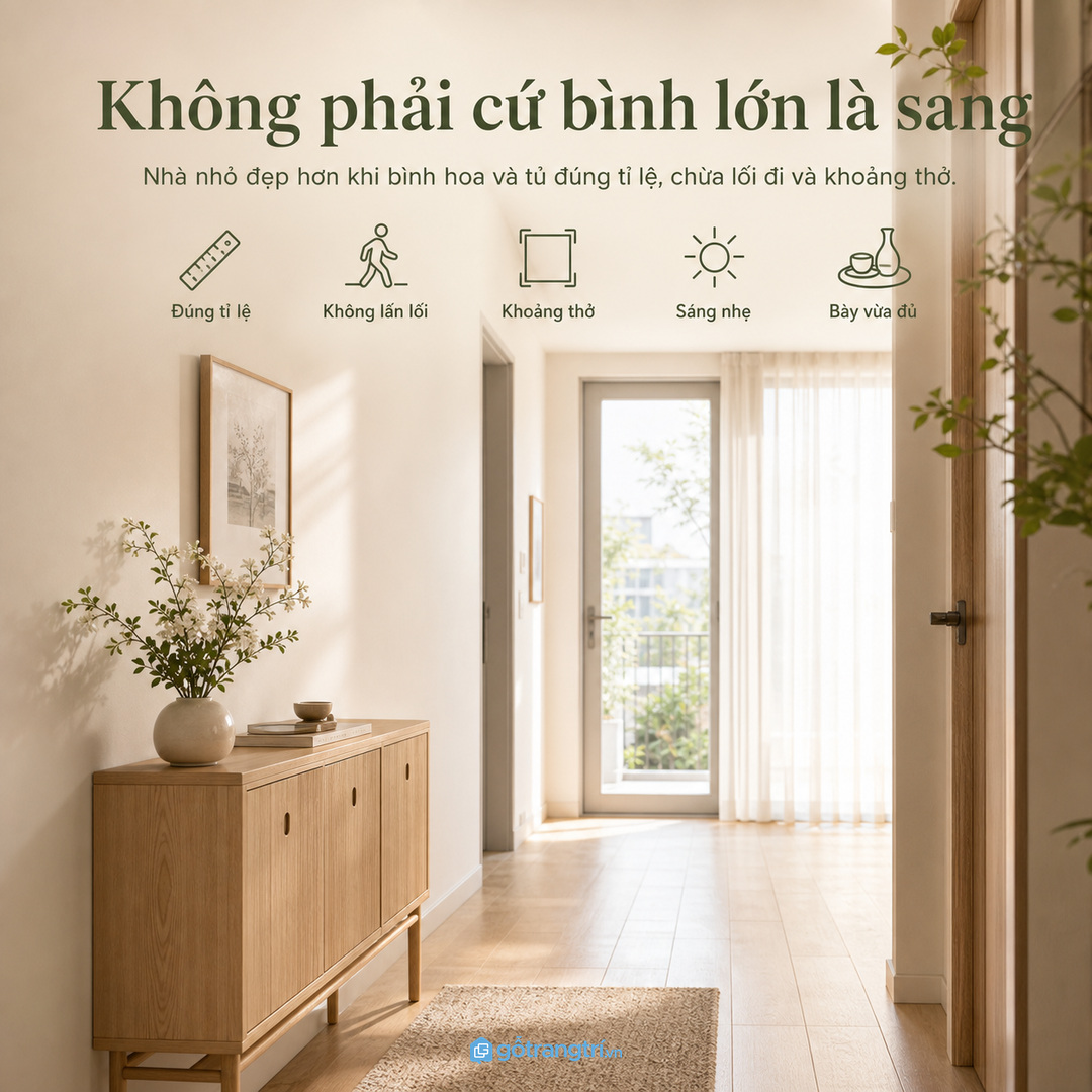 Không phải cứ đặt bình lớn ở cửa là nhà sang hơn