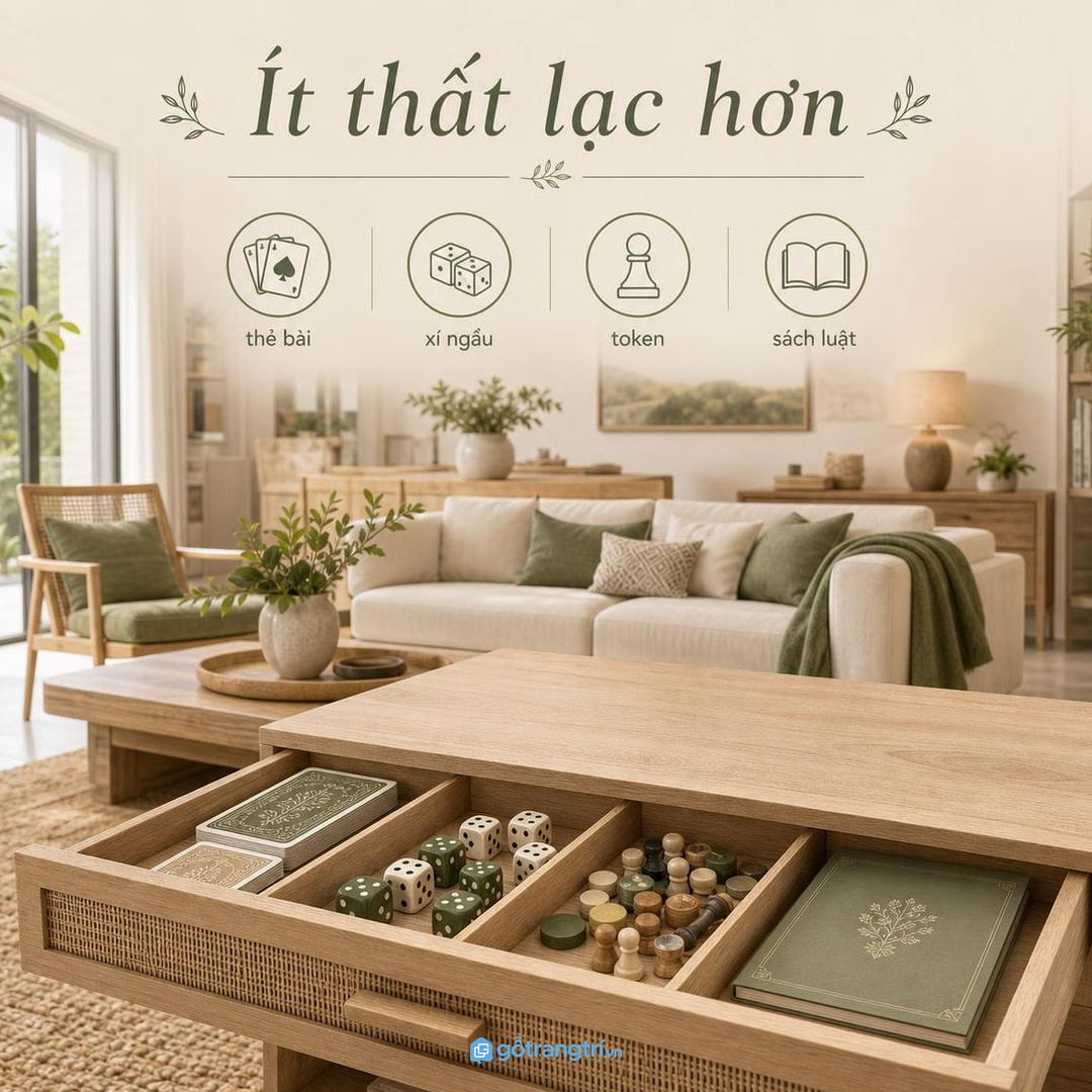 Tủ nên đặt gần bàn trà hoặc bàn ăn phụ để cả nhà lấy ra và trả về đúng chỗ