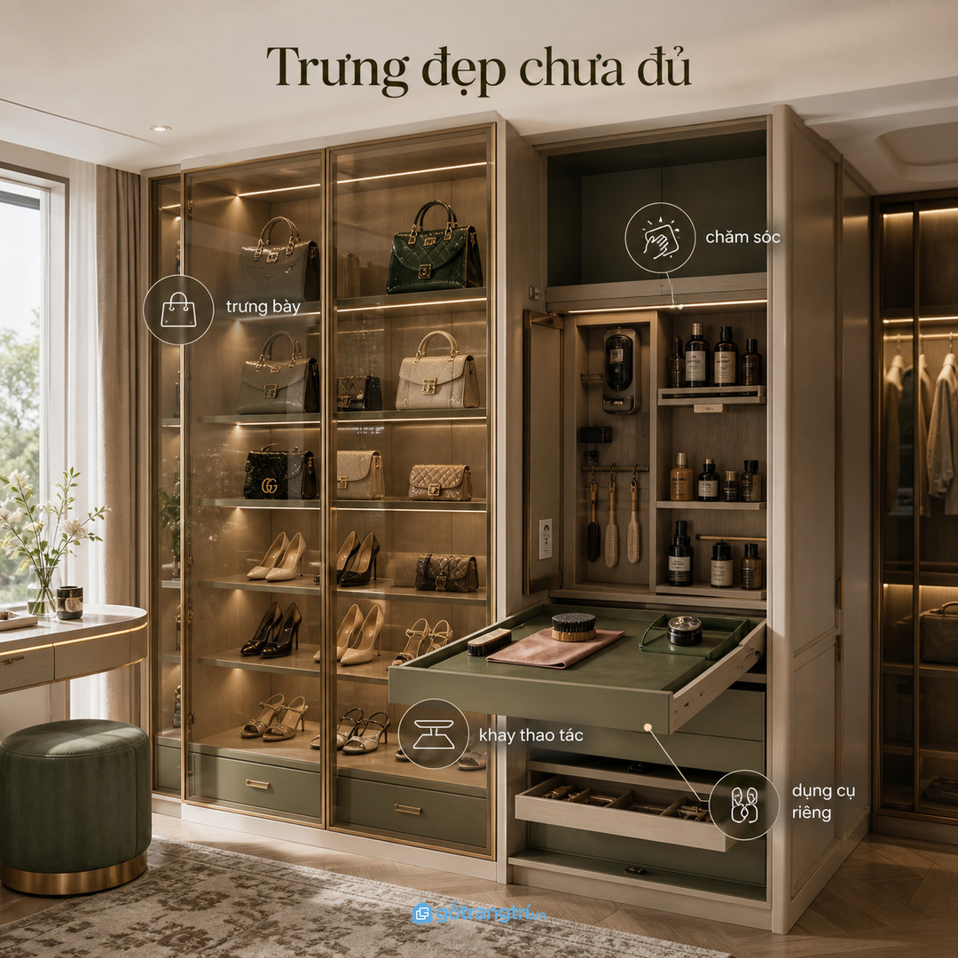 Trưng túi và giày đẹp chưa đủ nếu thiếu khu chăm sóc định kỳ
