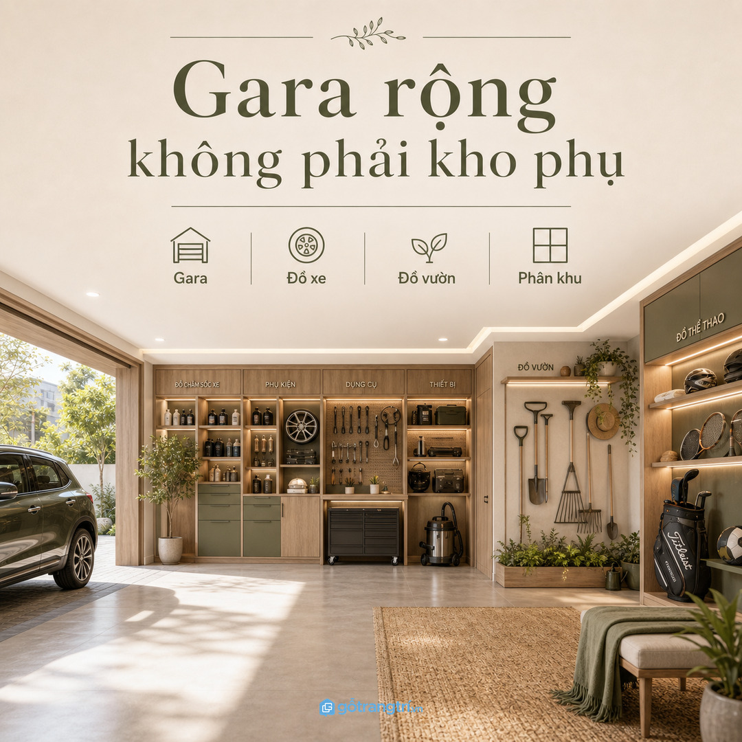 Gara rộng vẫn cần phân khu để không thành kho phụ