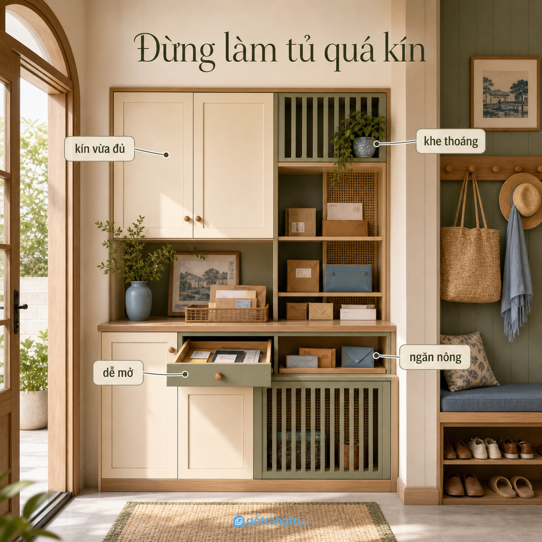 Đừng làm tủ ra vào quá kín