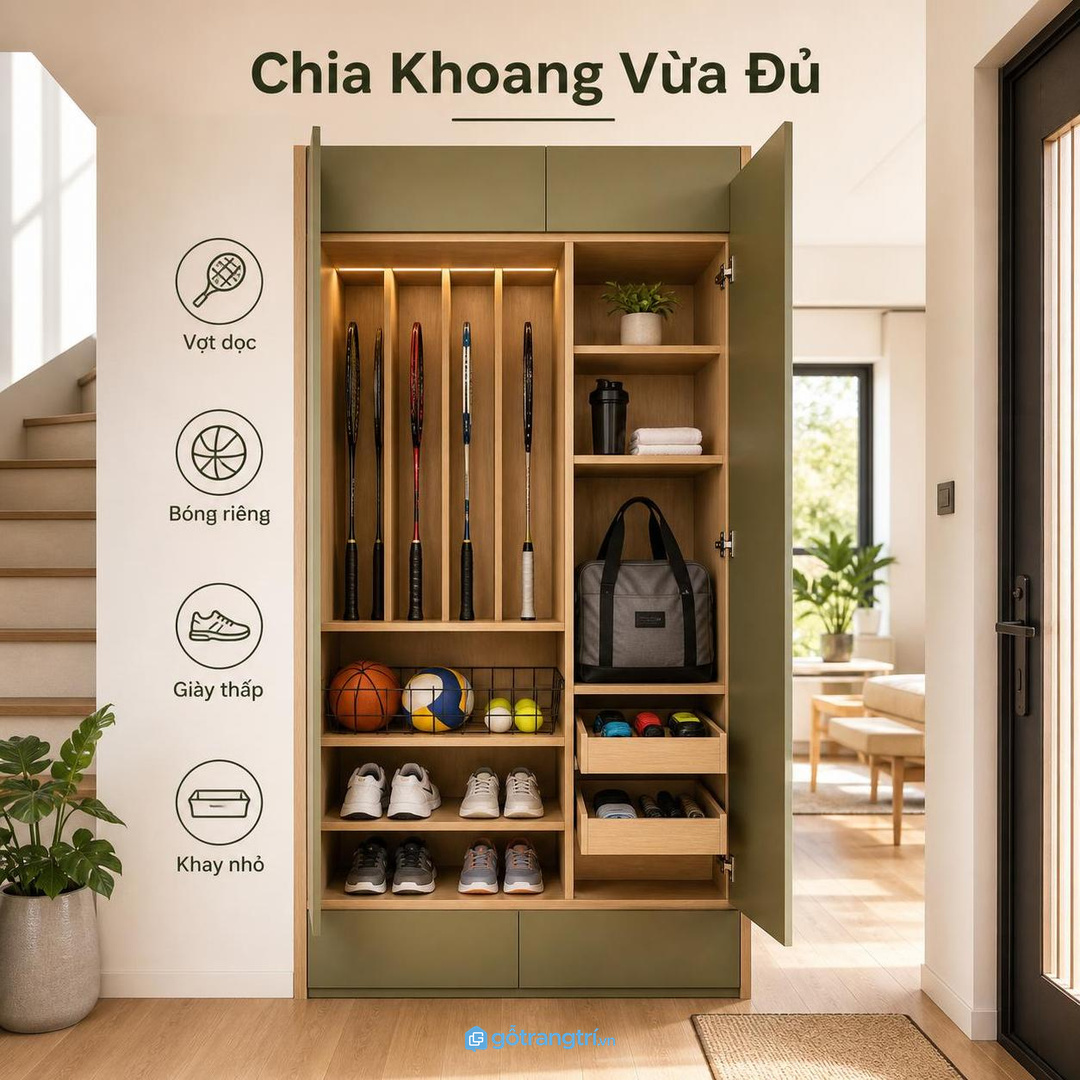 Không nên mua một tủ thật to rồi nhét tất cả vào cùng một hộc