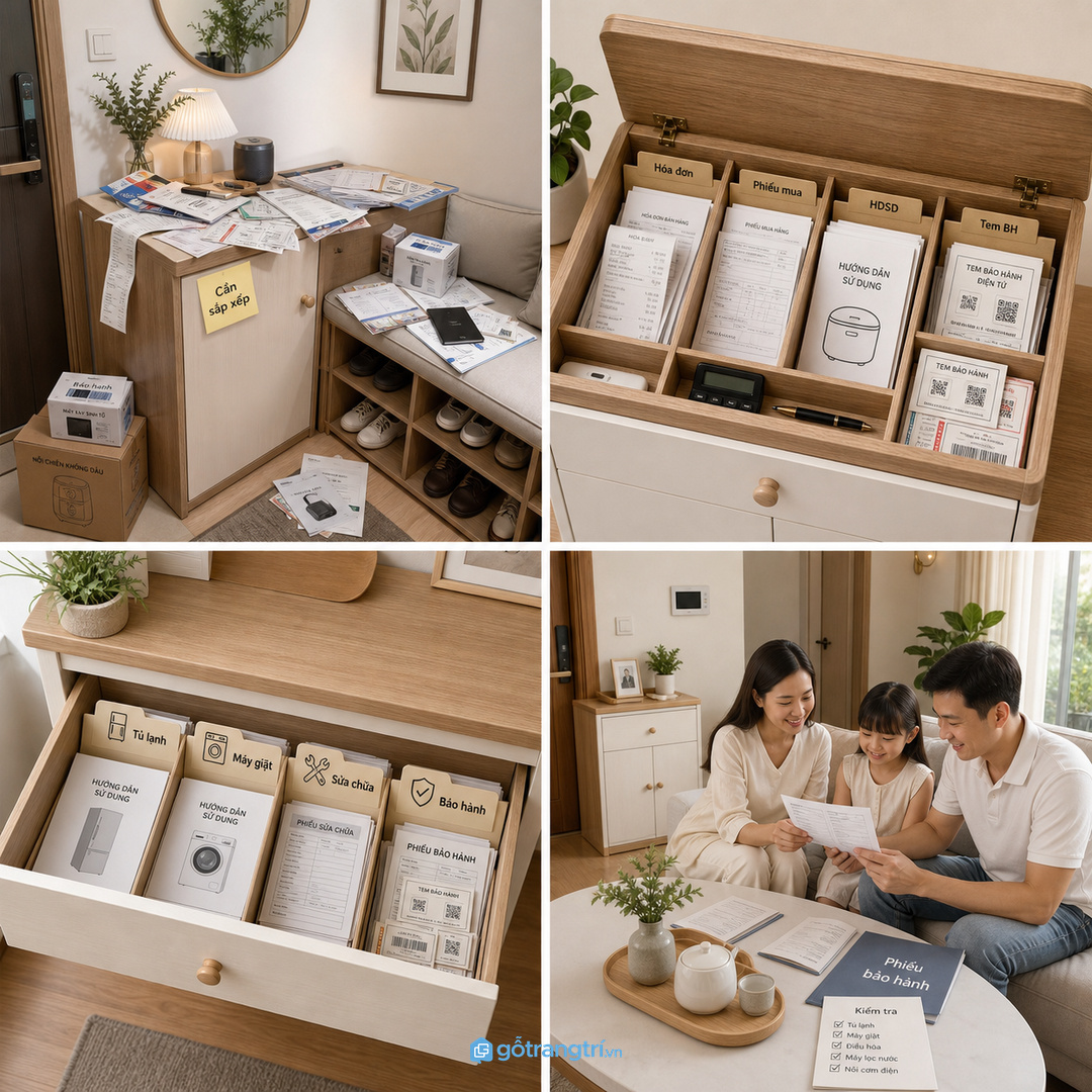 Ghế băng lau chân thiết bị gia đình nên vừa đủ, không biến thành kho chứa đồ lặt vặt