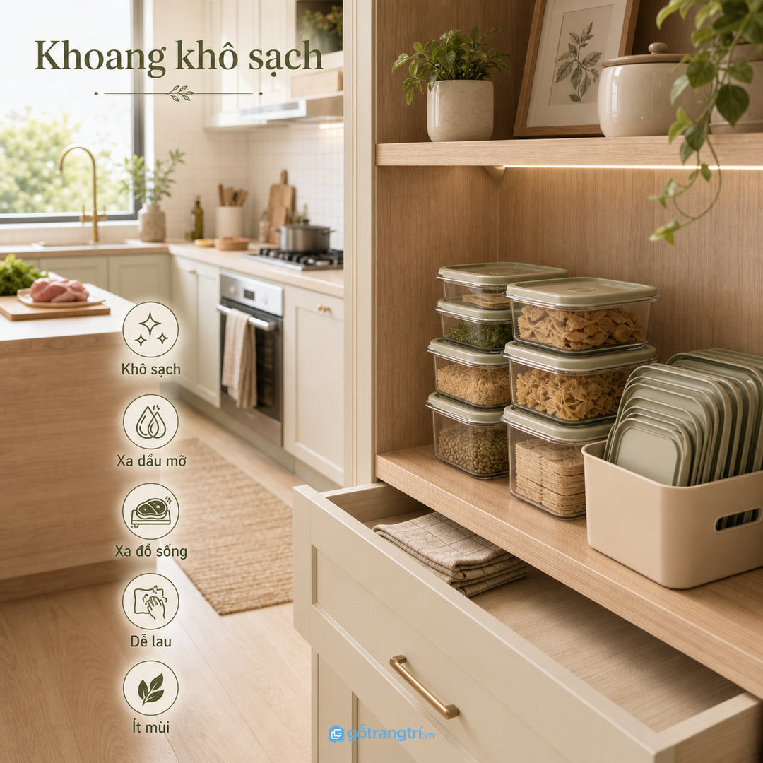 Meal prep cần khoang khô sạch không lẫn mùi dầu mỡ
