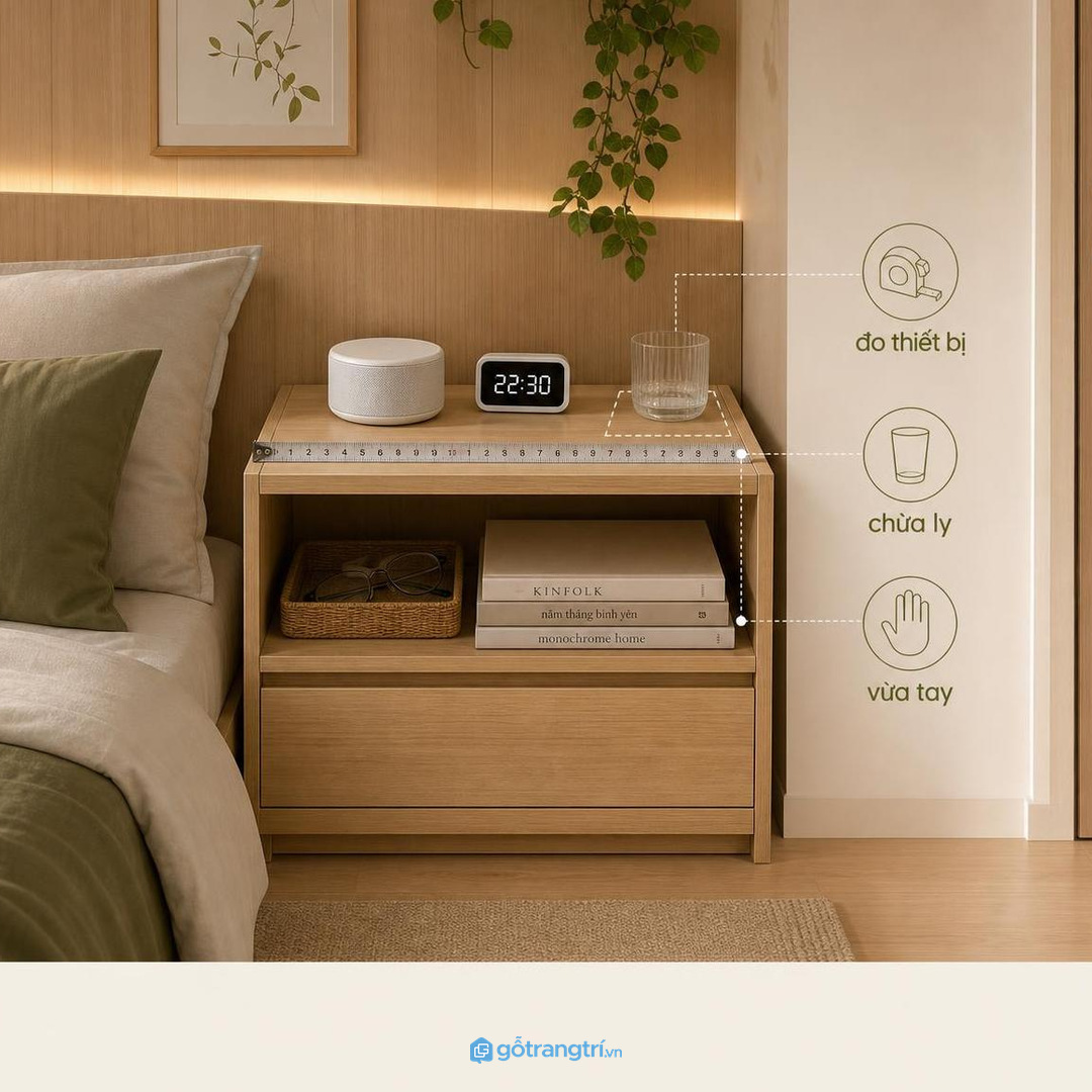 Dây điện và adapter loa ngủ cần đi sau tủ để không vướng chân