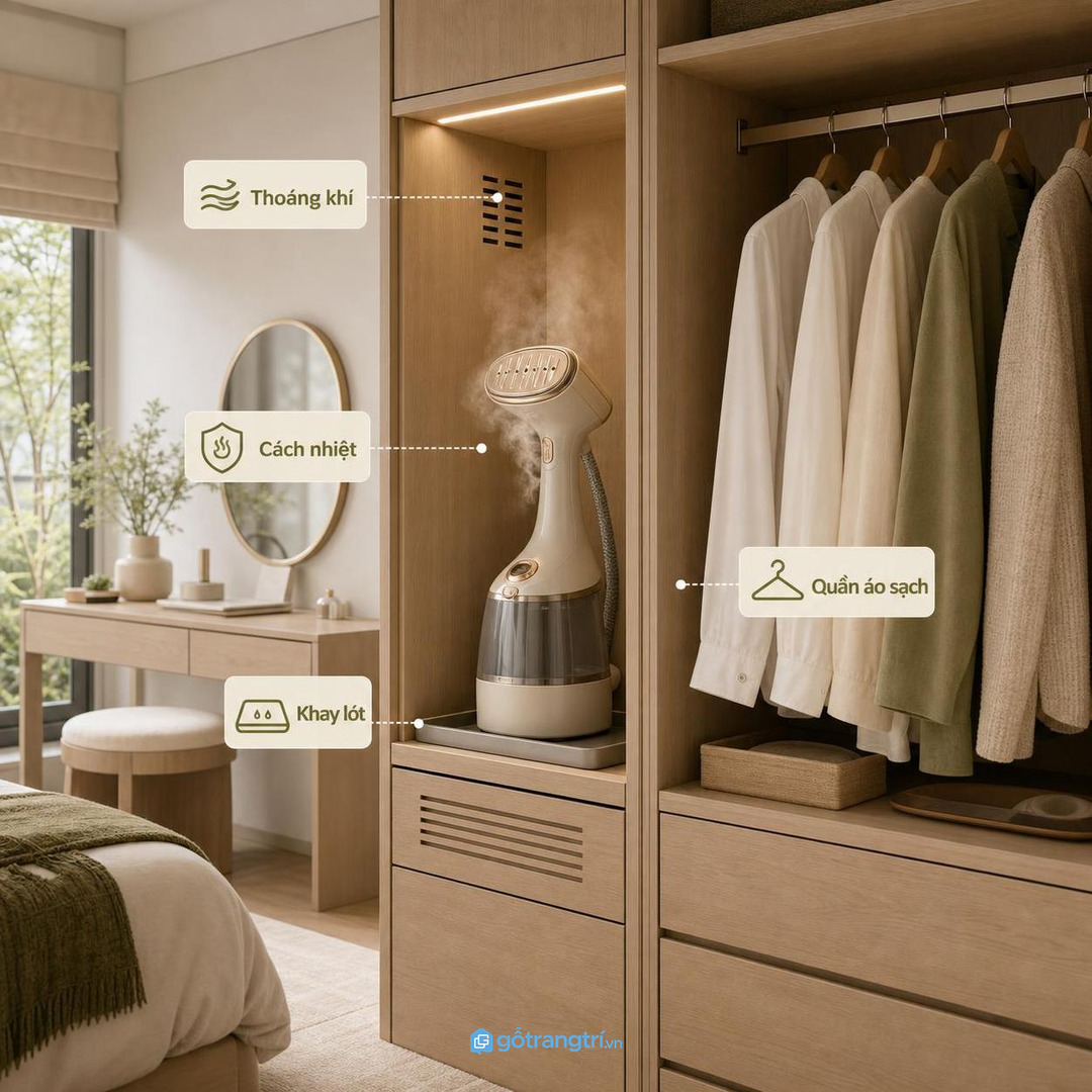 Khoang máy là cần có khe thoáng và vị trí chờ nguội trước khi cất kín
