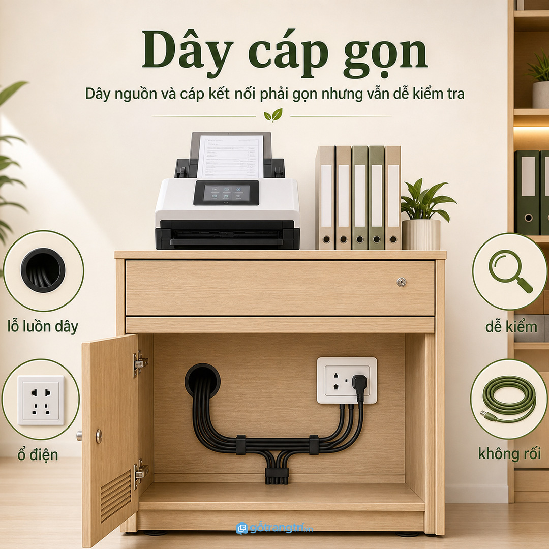 Dây điện và kết nối cần được giấu gọn nhưng vẫn dễ bảo trì