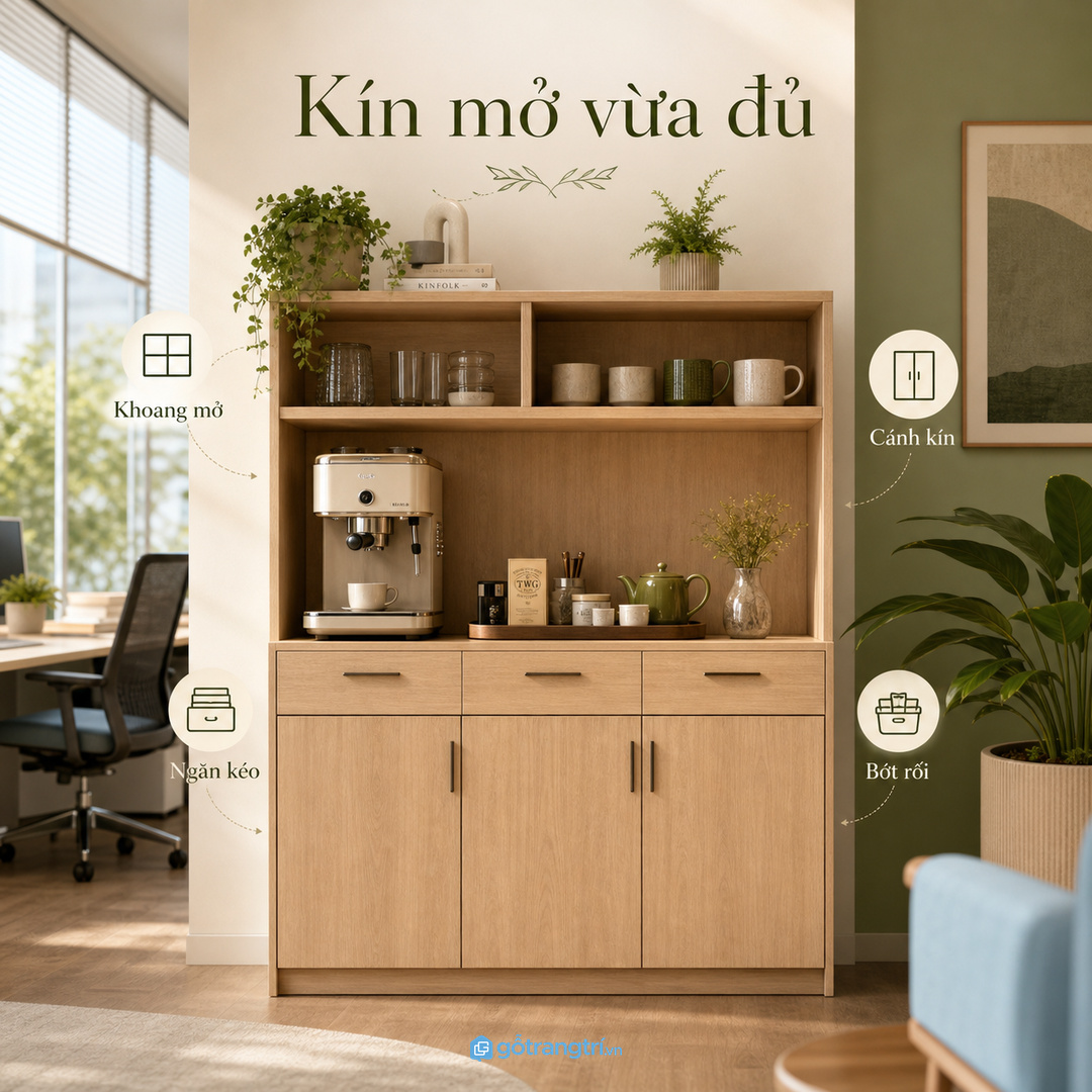 Tủ pantry cần cân bằng khoang kín và khoang mở