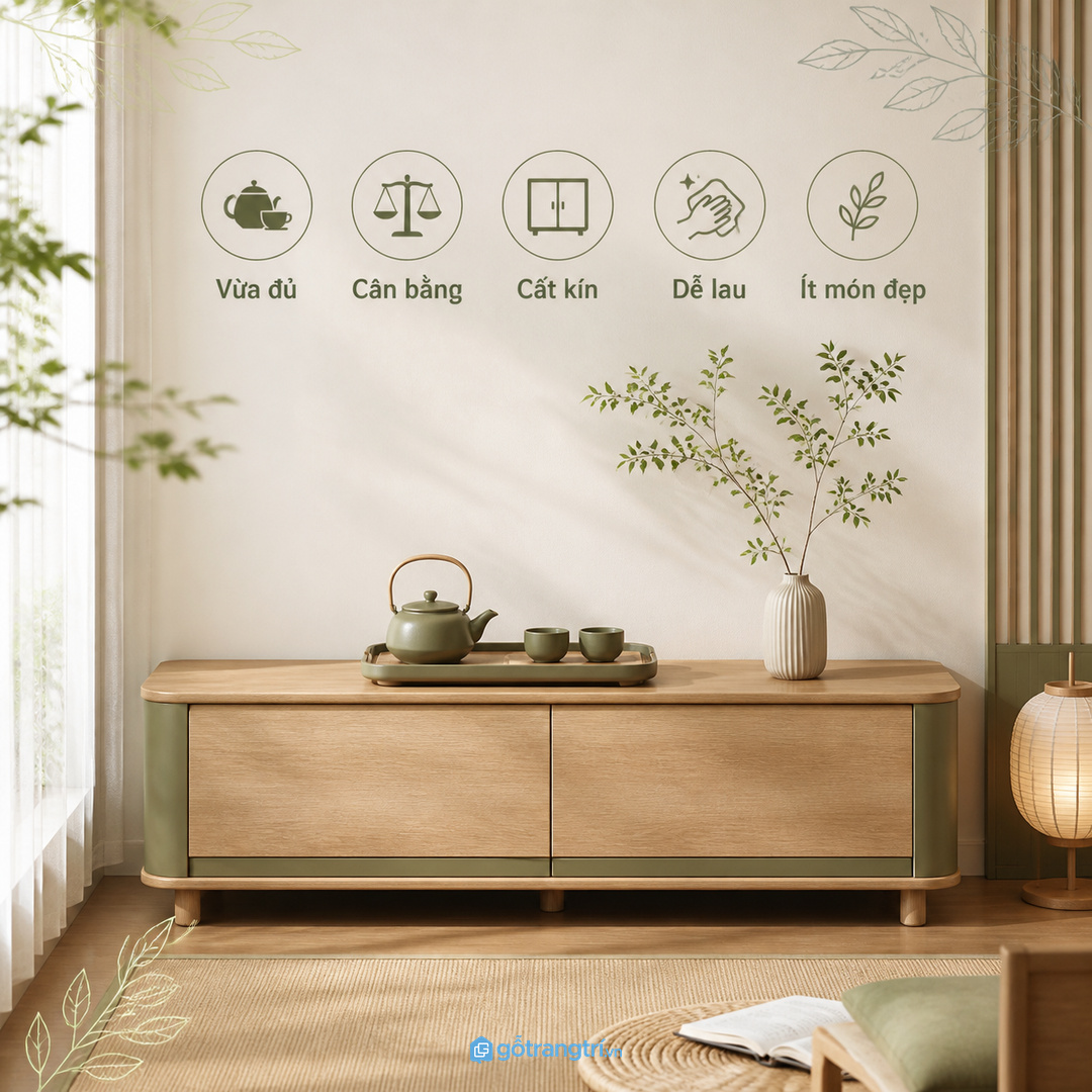 Không nên bày quá nhiều vật phẩm trong một góc trà nhỏ