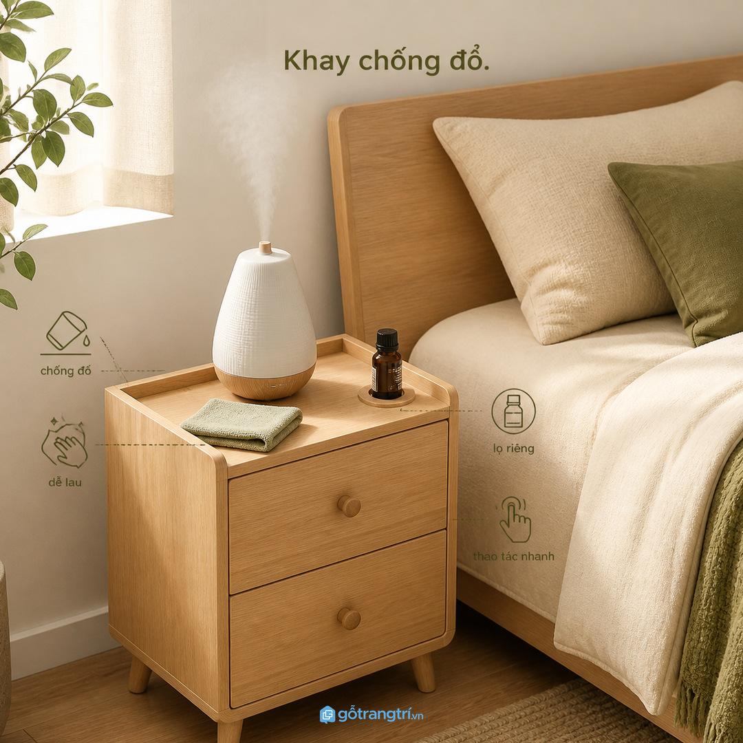 Chọn kệ có khay chống đổ và mặt dễ lau