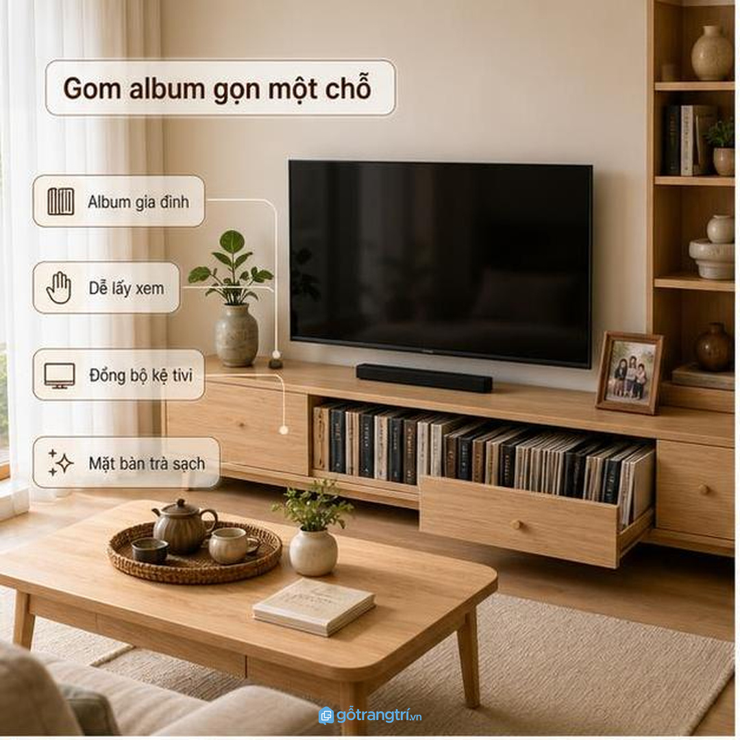 Chia khoang theo album khung ảnh hộp kỷ niệm và ảnh cần lồng khung