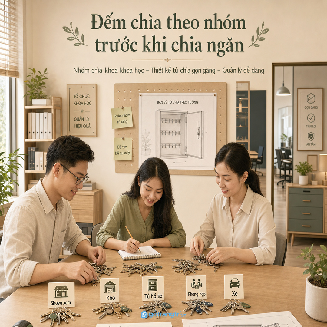 Đếm chìa theo nhóm trước khi chia ngăn tủ
