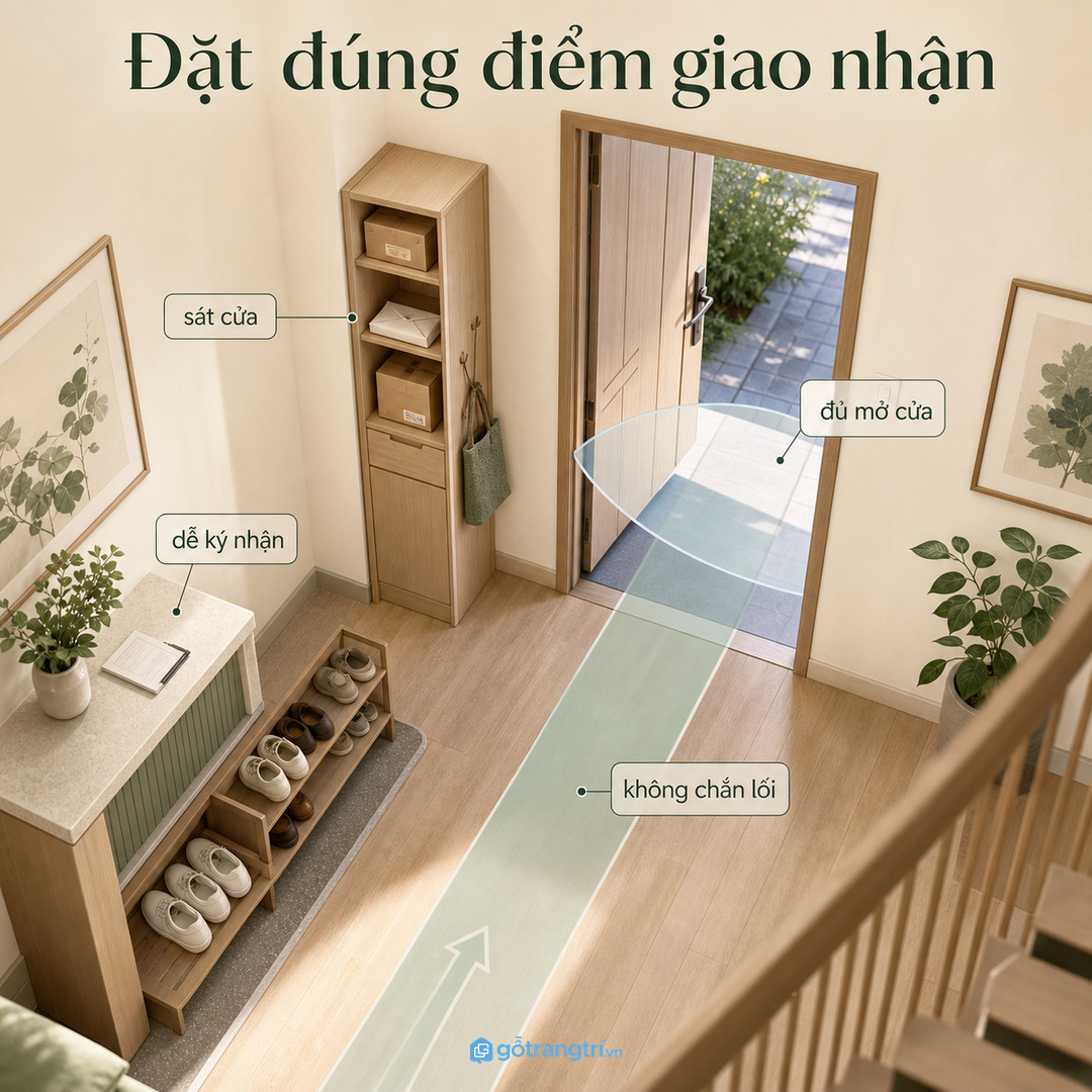 Đặt đúng điểm ra vào gần cửa