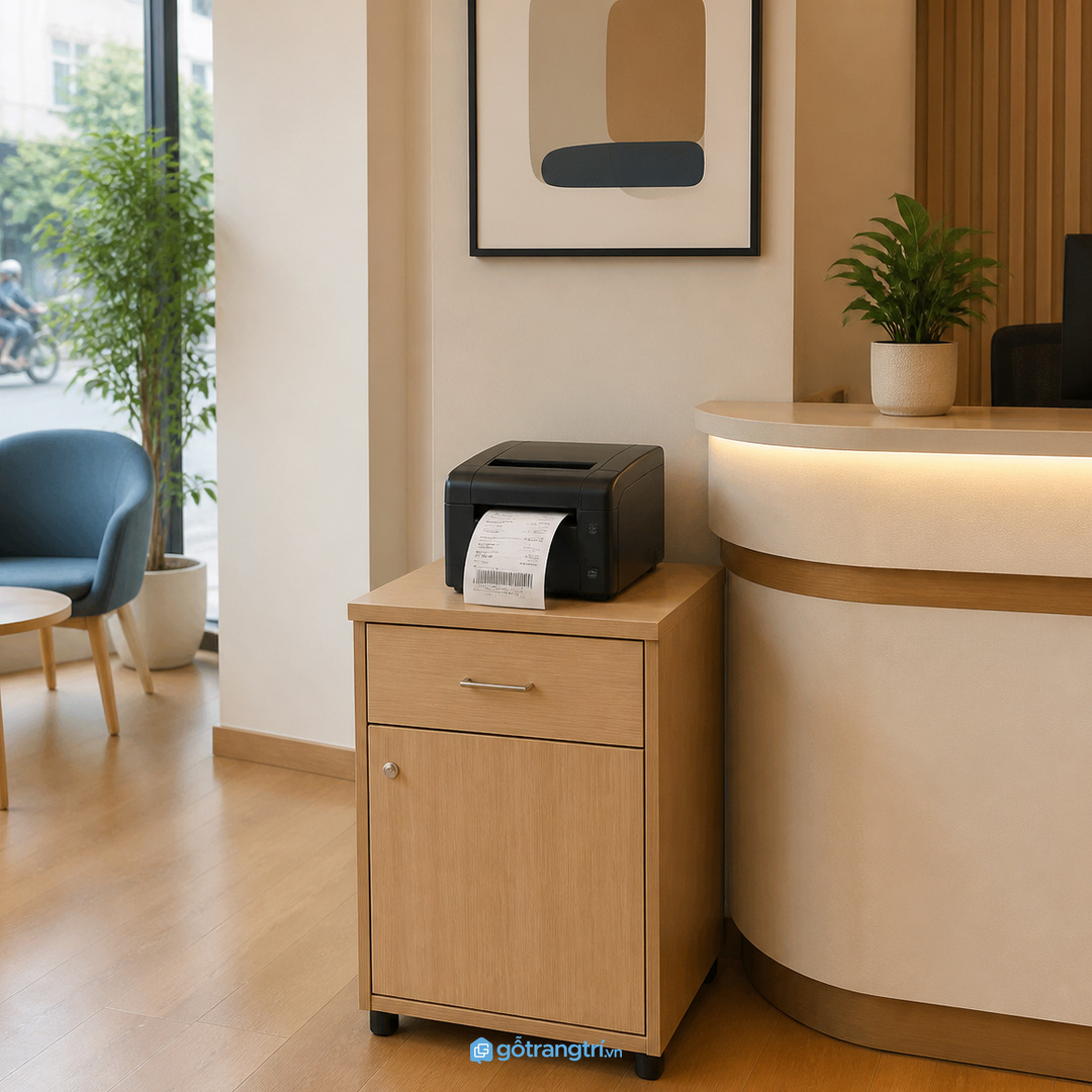 Kích thước tủ cần bám máy thật và hướng giấy chạy ra