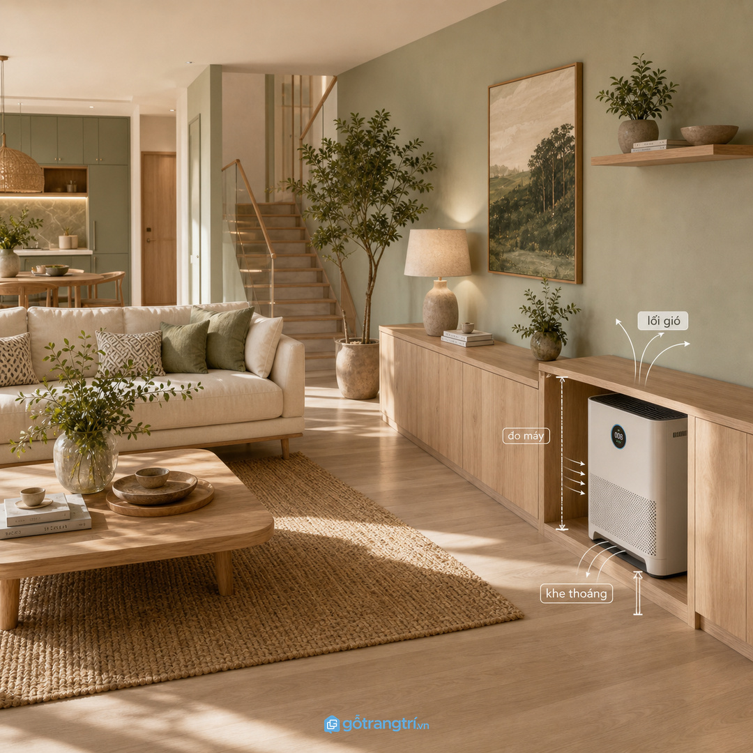 Đo máy và khoảng hút thổi trước khi làm tủ may đo
