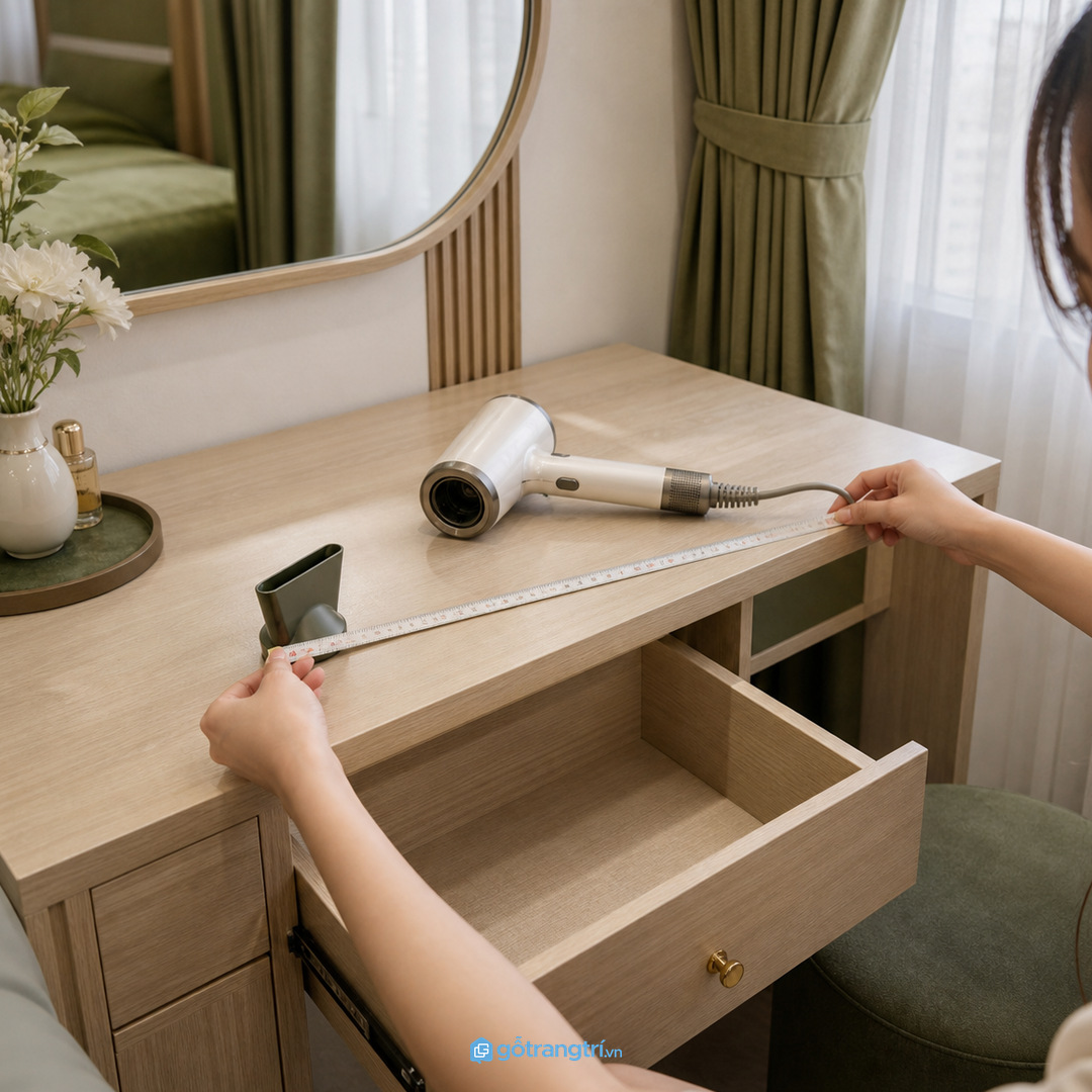 Đo máy sấy, dây và đầu sấy giúp hộc tủ vừa vặn hơn