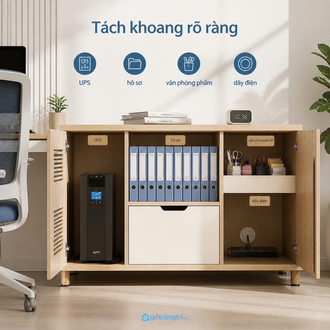 Tách khoang nguồn dự phòng khỏi hồ sơ giấy và đồ văn phòng phẩm