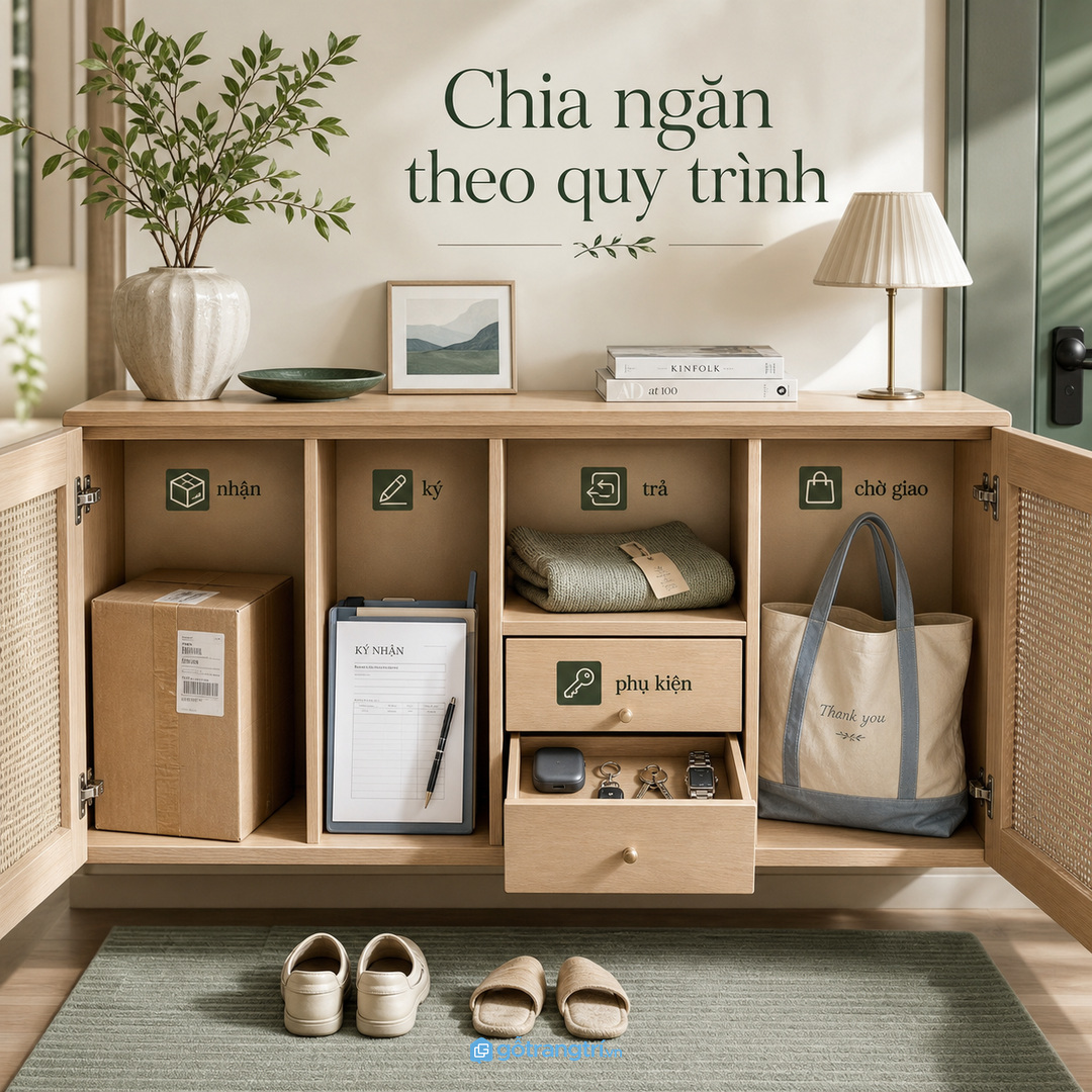 Chia ngăn theo quy trình nhận trả