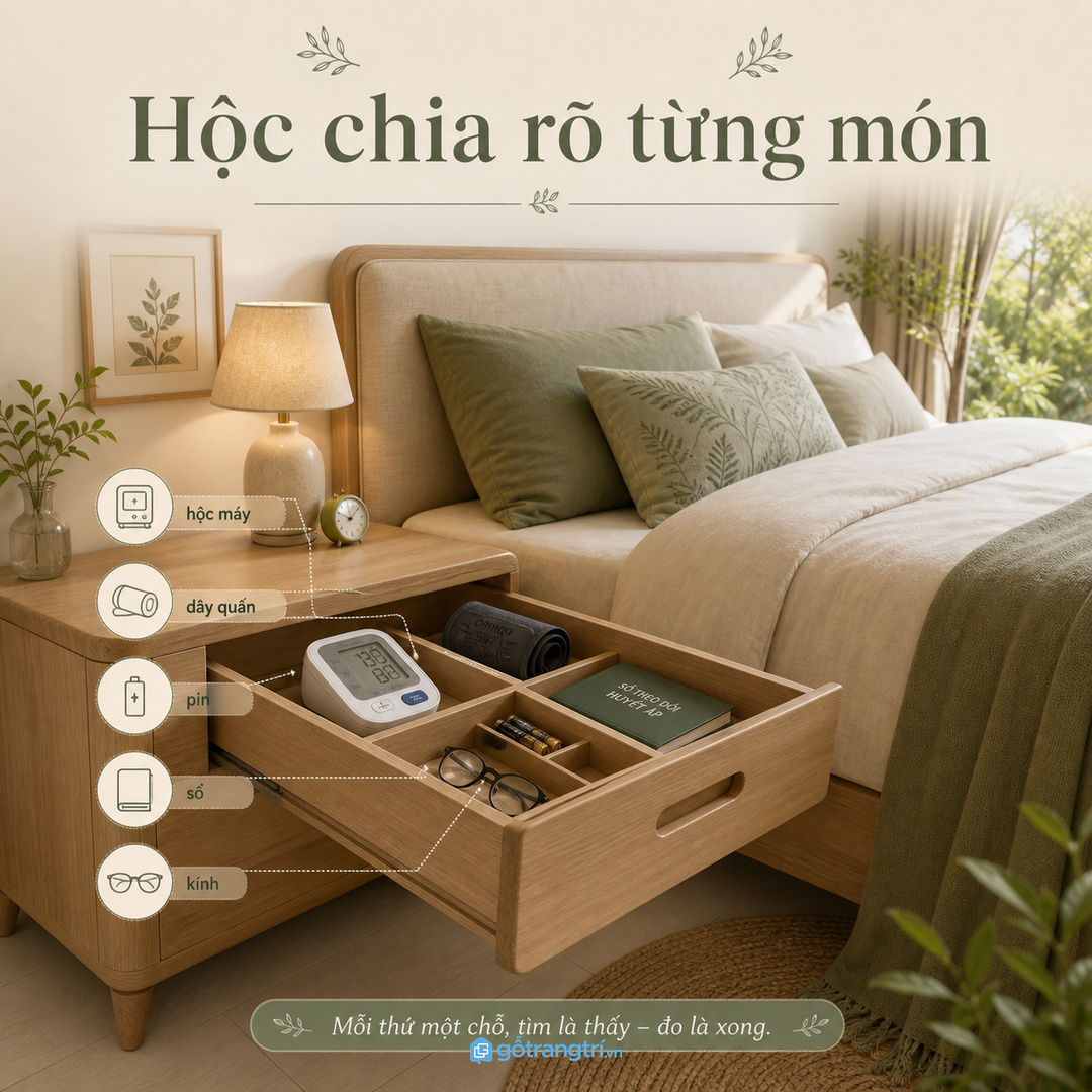 Ray êm cạnh bo mềm giúp tủ dễ dùng hơn vào ban đêm