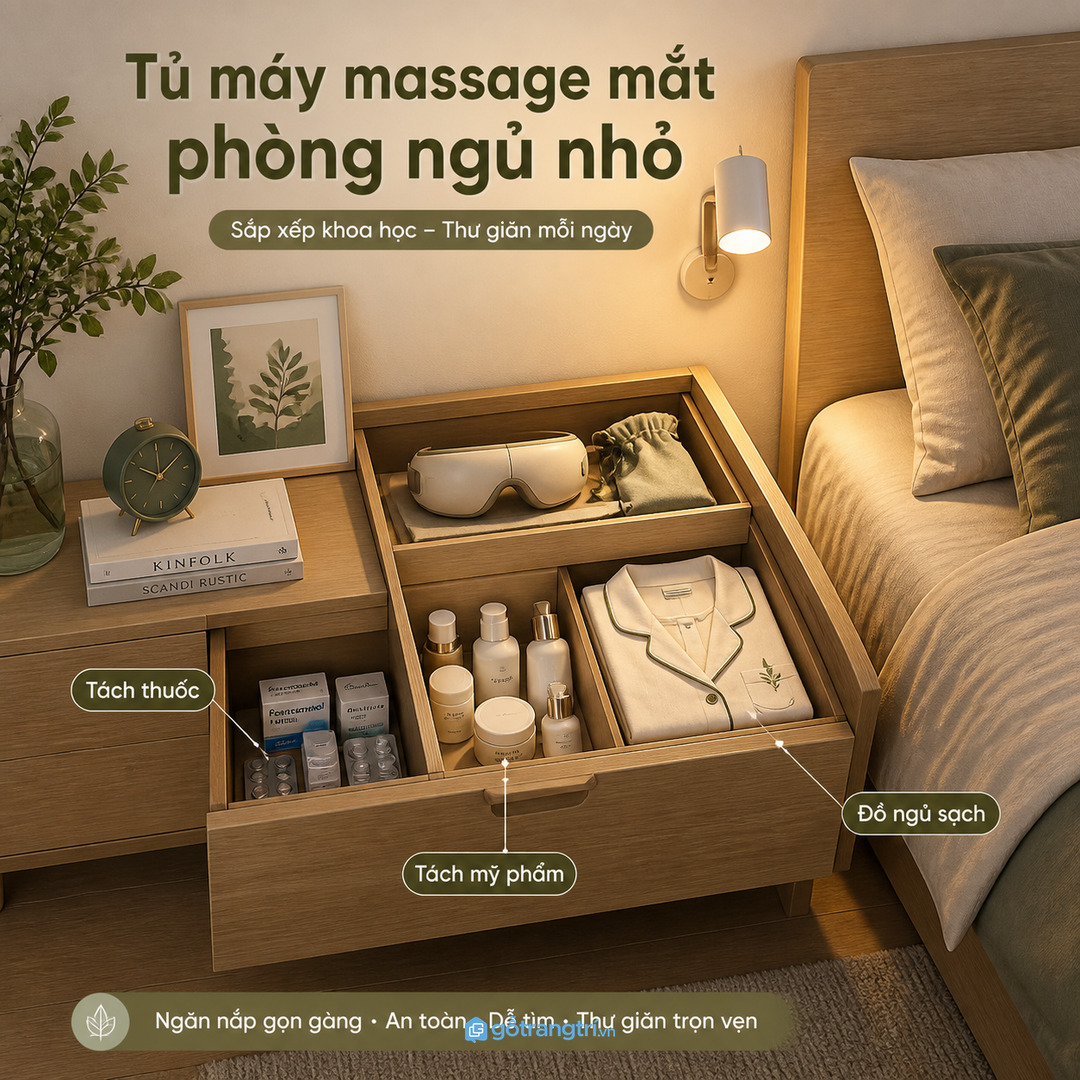 Khay lót ổ cắm an toàn và khe thoáng giúp tủ dùng bền hơn