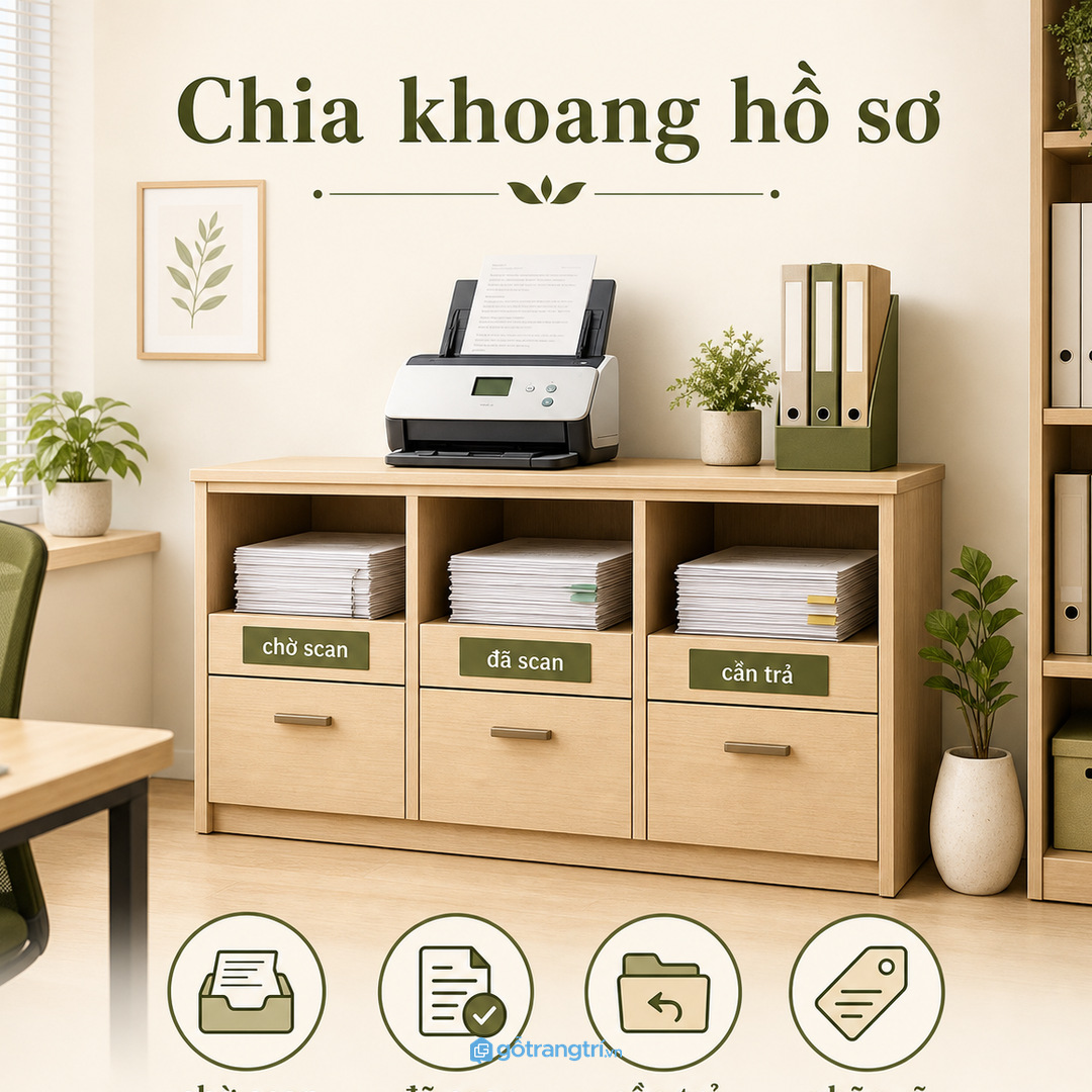 Chia ngăn vật tư theo tần suất giúp thay giấy nhanh hơn