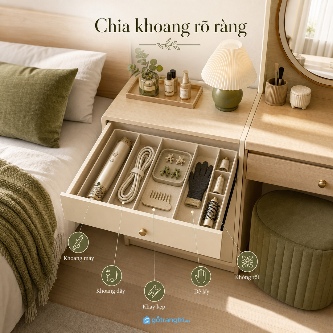 Chia khoang chịu nhiệt khoang dây và khay phụ kiện nhỏ