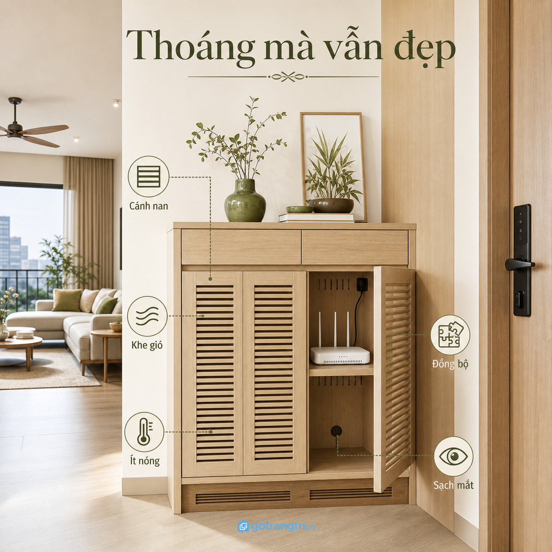 Cánh thoáng khe tản nhiệt và khoảng trống giúp thiết bị chạy ổn định