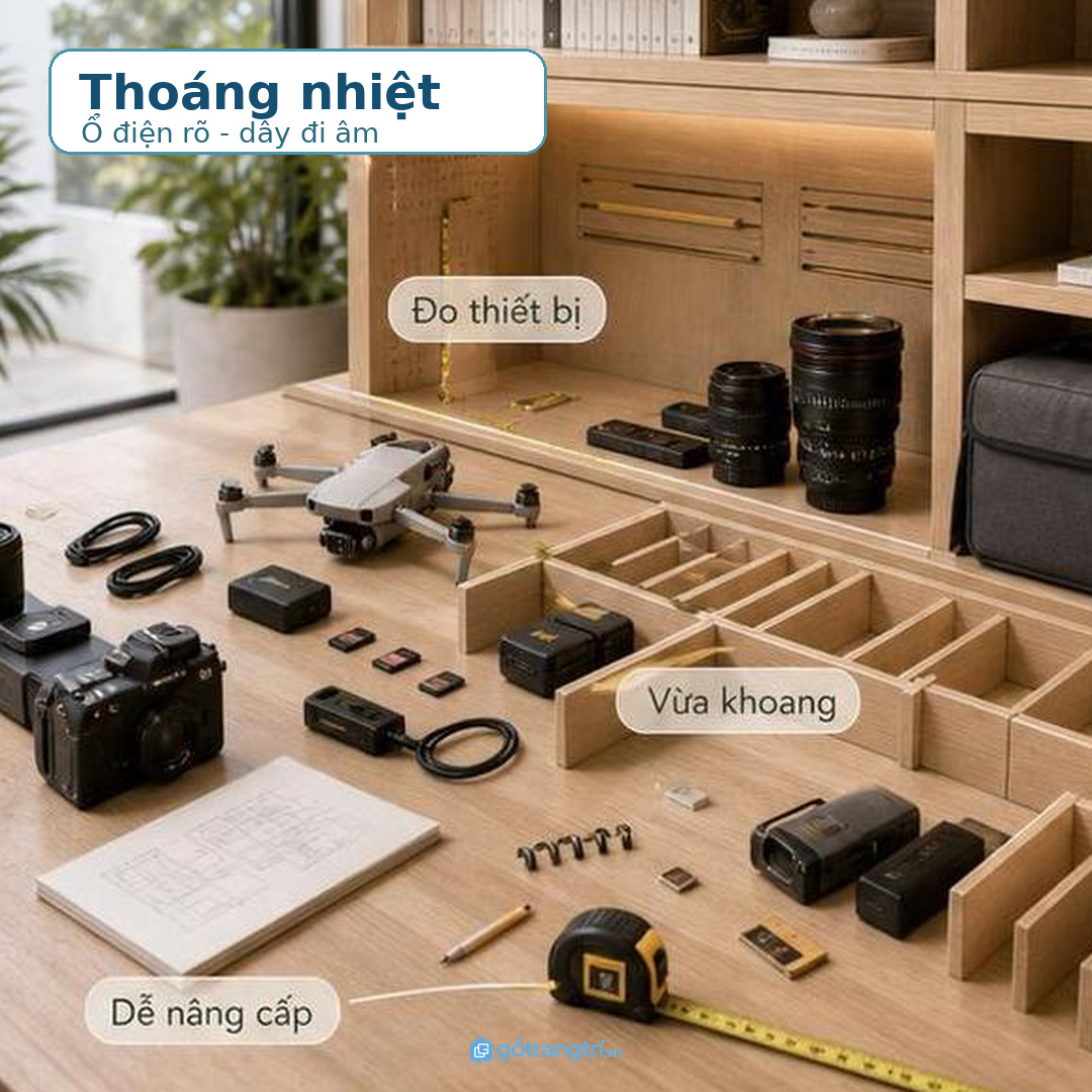 Khoang sạc cần thoáng nhiệt rõ ổ điện và có lối kiểm tra nhanh