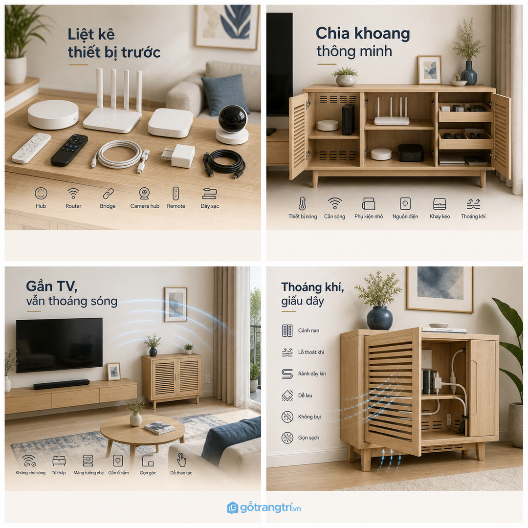 Chia khoang theo thiết bị nóng thiết bị cần sóng và phụ kiện nhỏ