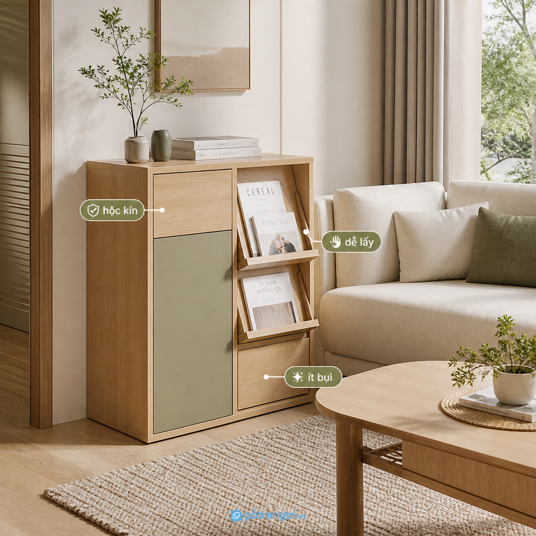 Chọn cánh kín mở và khay nghiêng theo mức độ muốn bày