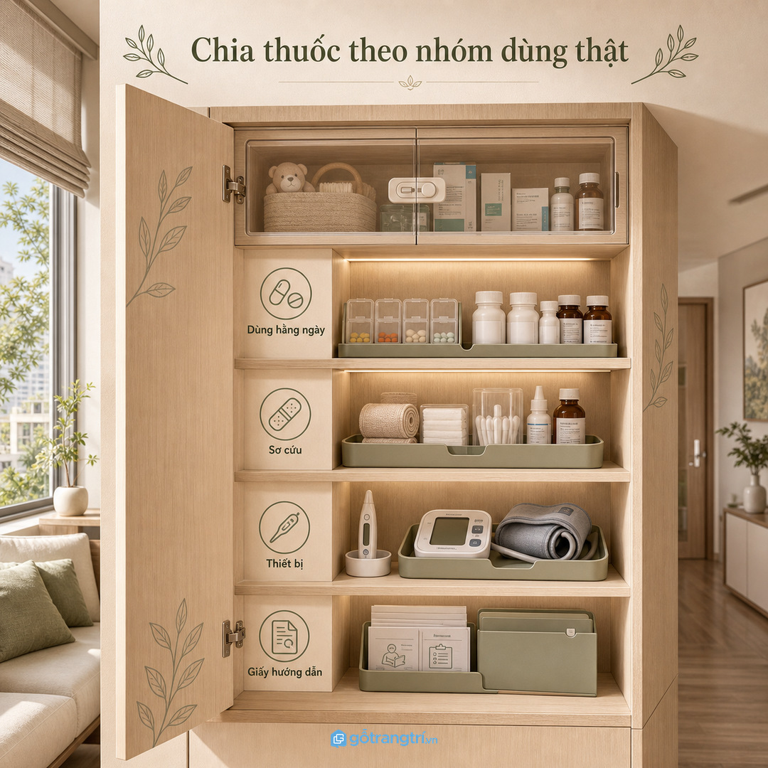 Chia thuốc theo nhóm dùng thật giúp gia đình tìm nhanh và kiểm hạn dễ hơn