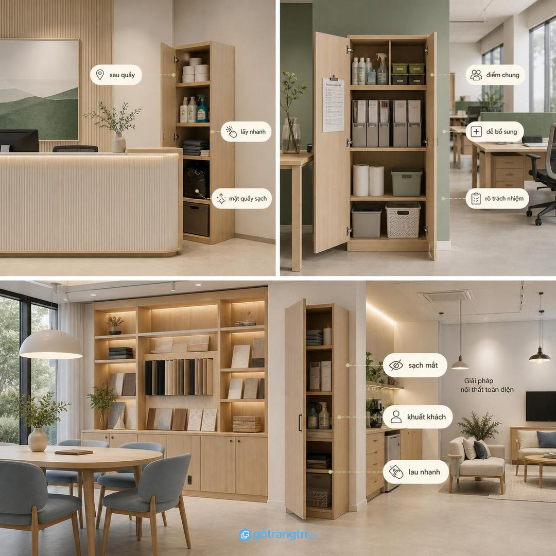 Chừa khay chống ẩm, khe thoáng và đáy dễ lau cho đồ vệ sinh