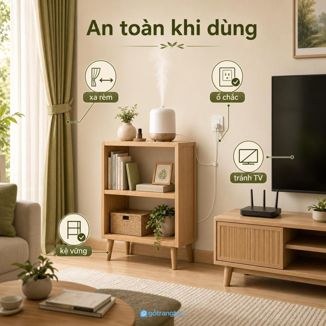 Giữ thiết bị xa rèm, ổ cắm lỏng và đồ điện tử