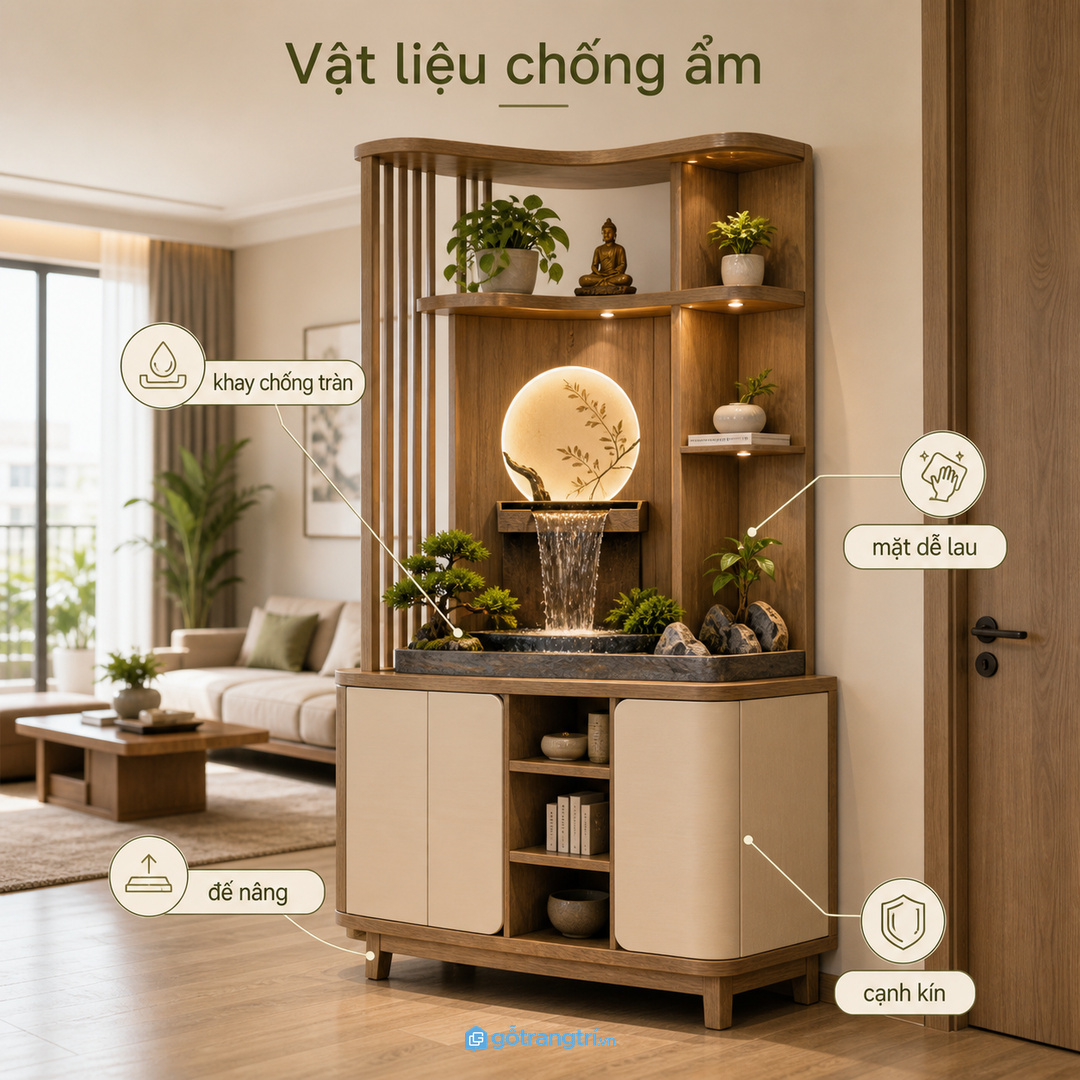 Vật liệu chống ẩm quyết định độ bền của kệ thác nước